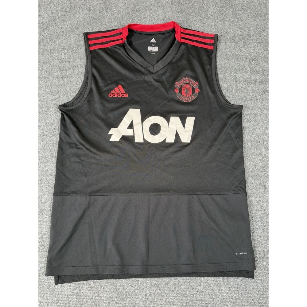 Adidas Manchester United 2018/19 Sleeveless Training Jersey Mens Medium Black